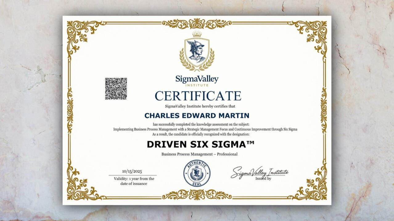 Business Process Management | Continuous Improvement | Six Sigma Certification | Driven Six Sigma | SigmaValley Institute